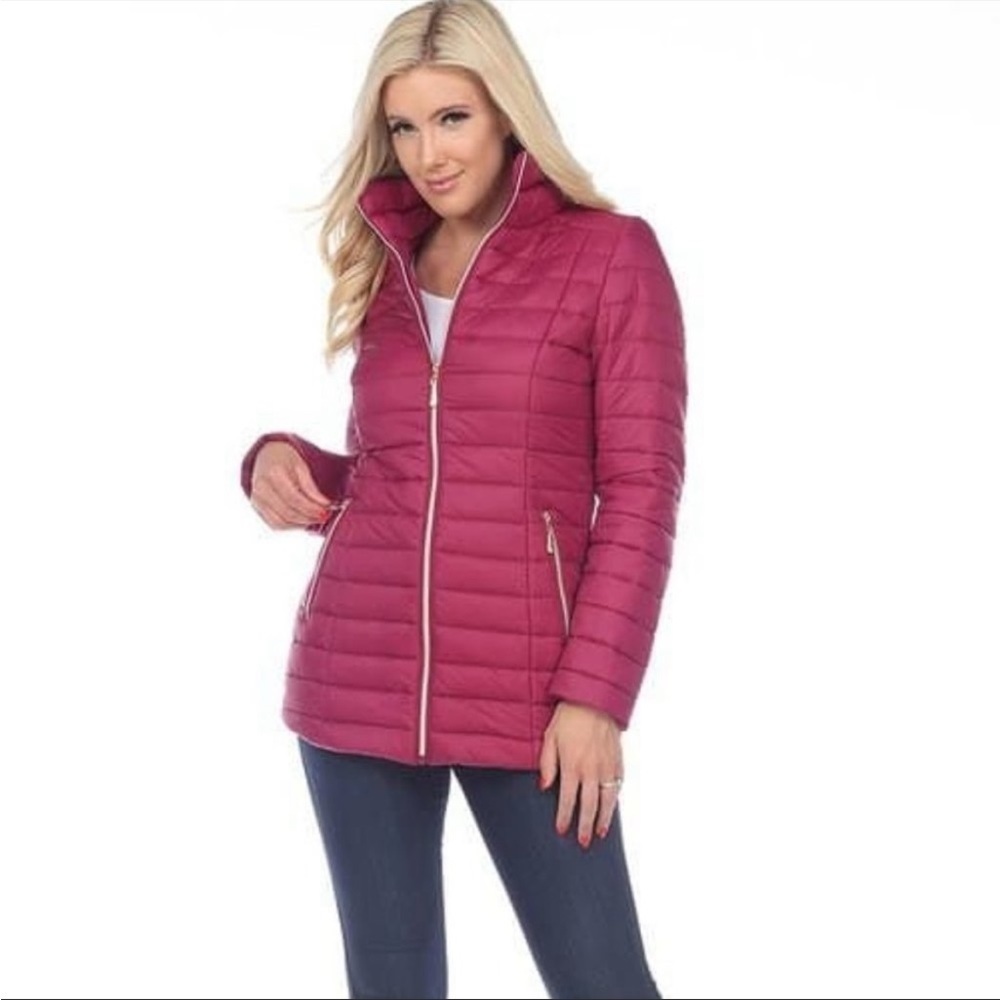 NWT⛱️White Mark - Wine Quilted Puffer Coat - XL
